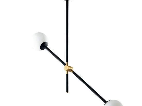Φωτιστικό Οροφής - Ράγα I-Antitesi-S2 Black-Gold Luce Ambiente Design Μέταλλο,Γυαλί