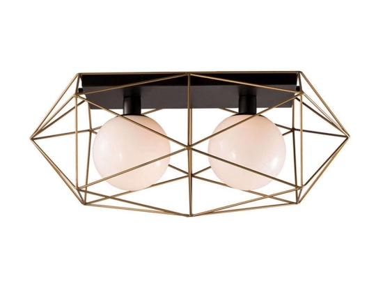Φωτιστικό Οροφής - Πλαφονιέρα I-Abraxas-PL2 Oro Black-Gold Luce Ambiente Design Μέταλλο