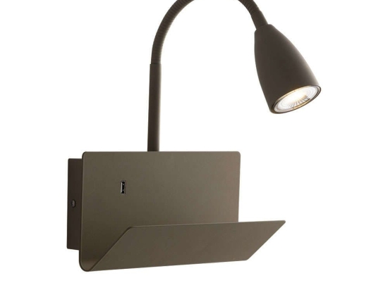 Φωτιστικό Τοίχου - Απλίκα Με Usb I-Gulp-AP FNG Brown Luce Ambiente Design Μέταλλο