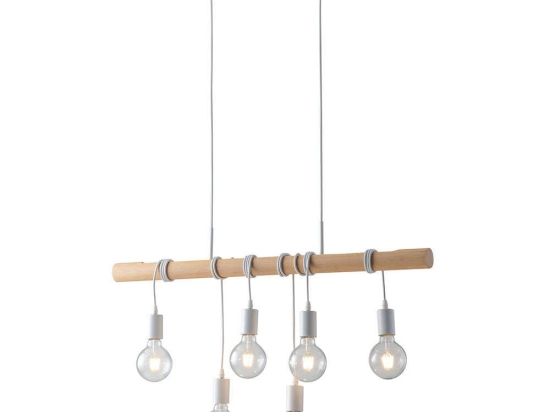 Φωτιστικό Οροφής - Ράγα I-Arizona-S6 Natural-White Luce Ambiente Design Μέταλλο,Ξύλο