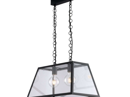 Φωτιστικό Οροφής - Ράγα I-Lexington-S2 Black Luce Ambiente Design Μέταλλο,Γυαλί