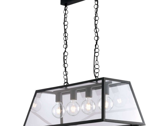 Φωτιστικό Οροφής - Ράγα I-Lexington-S4 Black Luce Ambiente Design Μέταλλο,Γυαλί