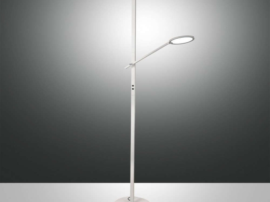 Φωτιστικό Δαπέδου Led Regina 3551-10-102 White Fabas Luce Μέταλλο, Μεθακρυλικό