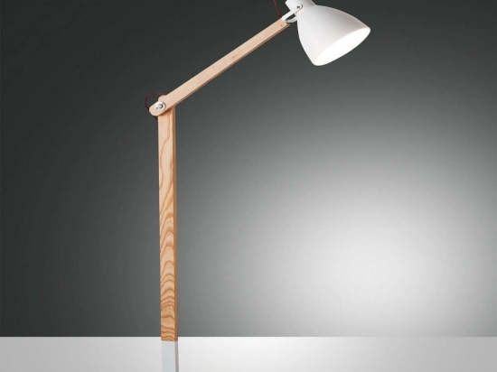 Φωτιστικό Δαπέδου Sveva 3644-11-102 White Fabas Luce Μέταλλο,Ξύλο