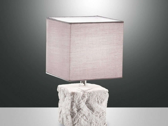 Φωτιστικό Επιτραπέζιο Adda 3612-30-102 White Fabas Luce Μέταλλο, Κεραμικό, Ύφασμα