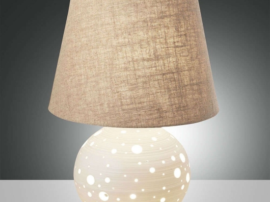 Φωτιστικό Επιτραπέζιο Corvara 3531-31-102 White Fabas Luce Μέταλλο,Κεραμικό