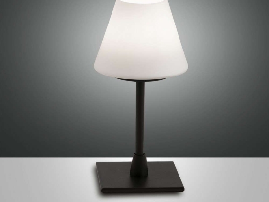 Φωτιστικό Επιτραπέζιο Lucy 3568-30-101 Black Fabas Luce Μέταλλο,Γυαλί