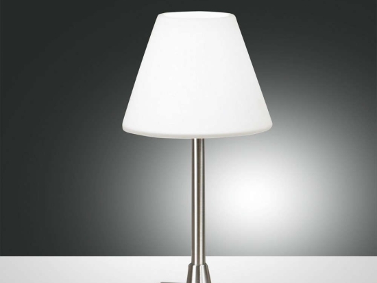 Φωτιστικό Επιτραπέζιο Lucy 3568-30-178 Satined Nickel Fabas Luce Μέταλλο,Γυαλί