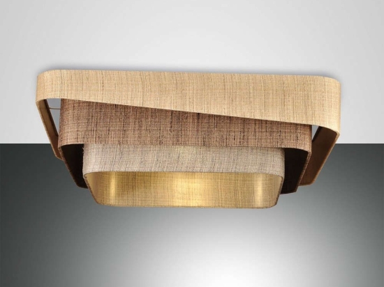 Φωτιστικό Οροφής - Πλαφονιέρα Camargue 3641-65-353 Shades Of Beige Fabas Luce Μέταλλο,Ύφασμα
