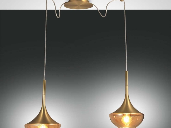 Φωτιστικό Οροφής Apollo 3623-42-119 Satined Brass Fabas Luce Μέταλλο,Γυαλί