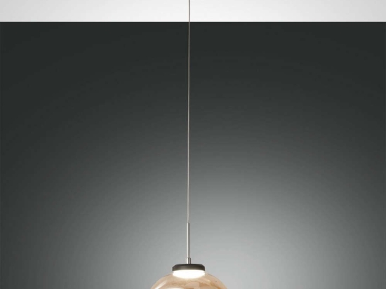 Φωτιστικό Οροφής Led Arabella 3547-40-125 Amber Fabas Luce Μέταλλο,Γυαλί