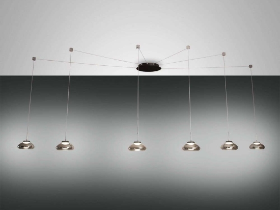 Φωτιστικό Οροφής Led Arabella 3547-46-126 Transparent Grey Fabas Luce Μέταλλο,Γυαλί