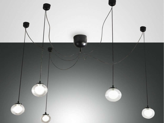 Φωτιστικό Οροφής Blog Led 3472-48-101 Black Fabas Luce Μέταλλο,Γυαλί