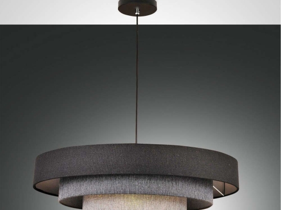 Φωτιστικό Οροφής Brava 3639-40-354 Shades Of Grey Fabas Luce Μέταλλο,Ύφασμα