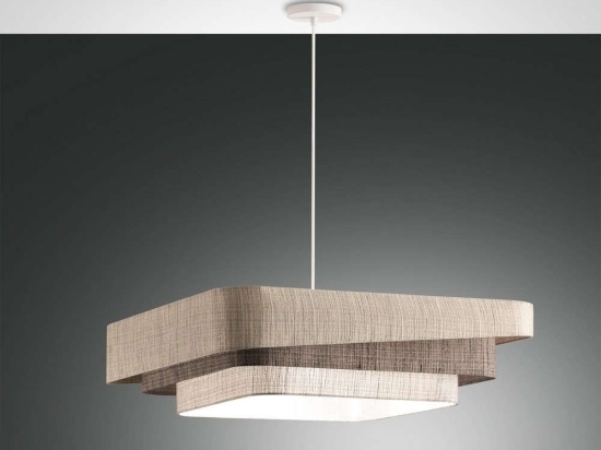 Φωτιστικό Οροφής Camargue 3641-40-353 Shades Of Beige Fabas Luce Μέταλλο,Ύφασμα