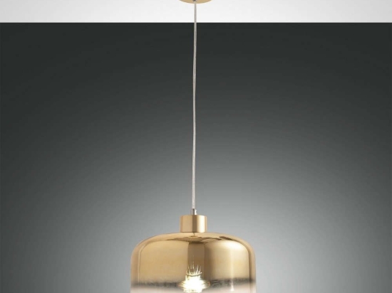 Φωτιστικό Οροφής Cathy 3520-40-332 Shaded Gold Fabas Luce Μέταλλο,Γυαλί