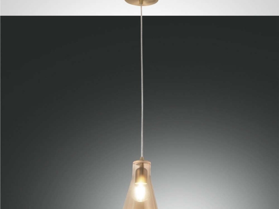 Φωτιστικό Οροφής Dafne 3596-40-125 Amber Fabas Luce Μέταλλο,Γυαλί
