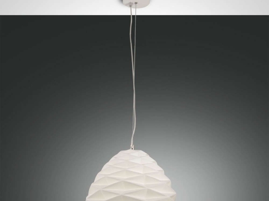 Φωτιστικό Οροφής Duchessa 3533-45-102 White Fabas Luce Μέταλλο, Κεραμικό, Ύφασμα