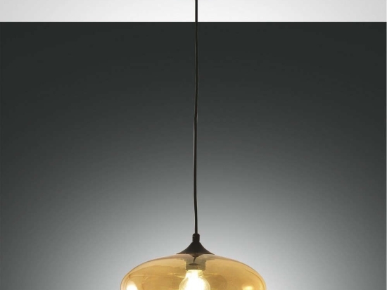 Φωτιστικό Οροφής Ela 3489-40-125 Amber Fabas Luce Μέταλλο,Γυαλί