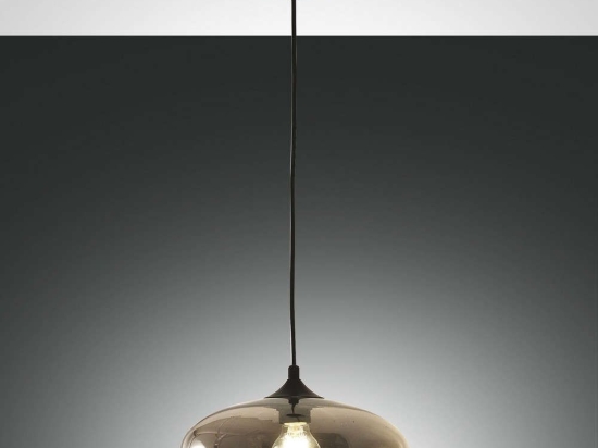 Φωτιστικό Οροφής Ela 3489-40-126 Transparent Grey Fabas Luce Μέταλλο,Γυαλί