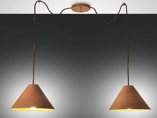 Φωτιστικό Οροφής Esino 3630-46-130 Walnut Fabas Luce Μέταλλο,Ξύλο