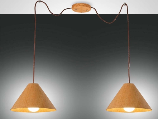 Φωτιστικό Οροφής Esino 3630-46-215 Oak Fabas Luce Μέταλλο,Ξύλο