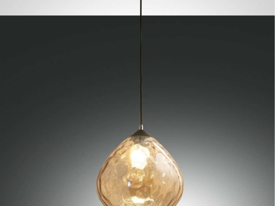 Φωτιστικό Οροφής Gisella 3518-45-125 Amber Fabas Luce Μέταλλο,Γυαλί