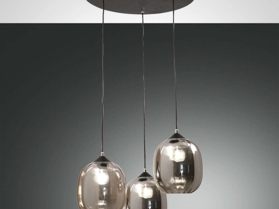 Φωτιστικό Οροφής Infinity 3519-47-126 Transparent Grey Fabas Luce Μέταλλο,Γυαλί