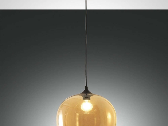 Φωτιστικό Οροφής Maia 3490-40-125 Amber Fabas Luce Μέταλλο,Γυαλί