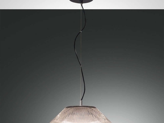 Φωτιστικό Οροφής Salento 3637-40-126 Transparent Grey Fabas Luce Μέταλλο,Γυαλί