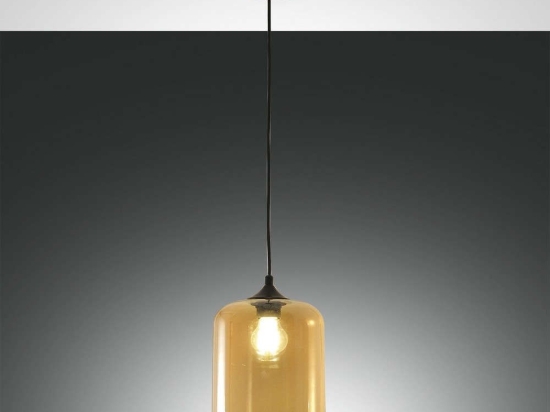 Φωτιστικό Οροφής Silo 3491-40-125 Amber Fabas Luce Μέταλλο,Γυαλί