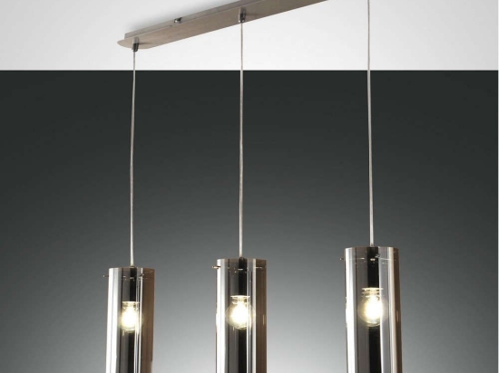 Φωτιστικό Οροφής Sintesi 3480-47-126 Transparent Grey Fabas Luce Μέταλλο,Γυαλί