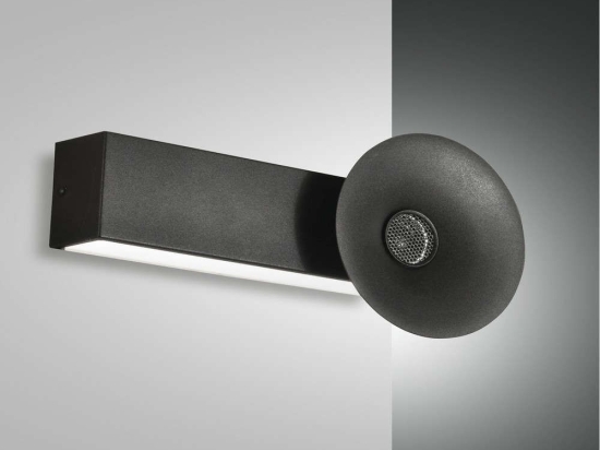 Φωτιστικό Τοίχου Led Aretha 3467-21-101 Black Fabas Luce Μέταλλο, Μεθακρυλικό