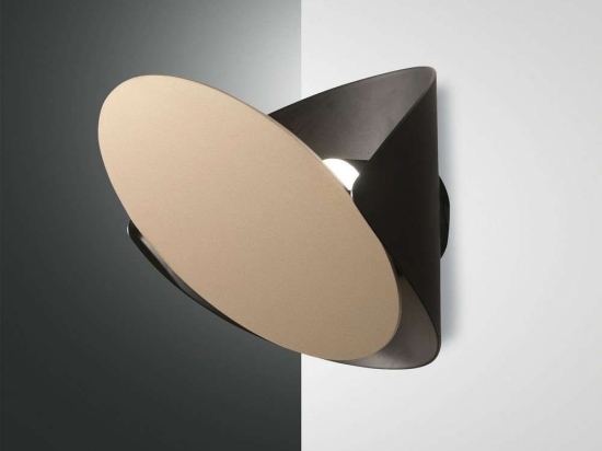 Φωτιστικό Τοίχου Led Shield 3540-21-209 Black/Gold Fabas Luce Μέταλλο