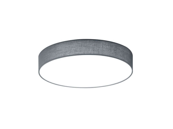 Φωτιστικό Οροφής - Πλαφονιέρα Lugano 621912411 D40x10,5cm Grey Trio Lighting Μέταλλο,Ύφασμα
