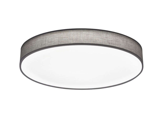Φωτιστικό Οροφής - Πλαφονιέρα Lugano 621915511 D75x10cm Grey Trio Lighting Μέταλλο,Ύφασμα