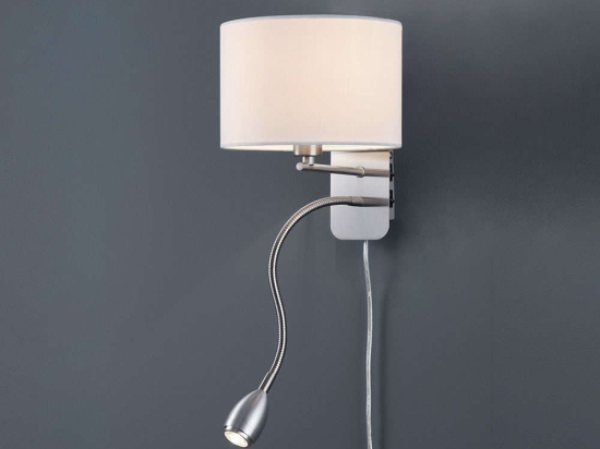 Φωτιστικό Τοίχου - Απλίκα Hotel 271170201 D20x23,5cm White Trio Lighting Μέταλλο,Ύφασμα