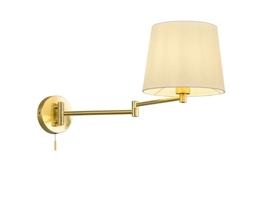 Φωτιστικό Τοίχου - Απλίκα Lyon 209100108 32x69cm Brass Trio Lighting Μέταλλο,Ύφασμα