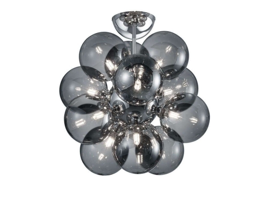 Φωτιστικό Οροφής - Πλαφονιέρα Alicia 607601206 Ø45x46,5cm Chrome Trio Lighting Μέταλλο,Γυαλί