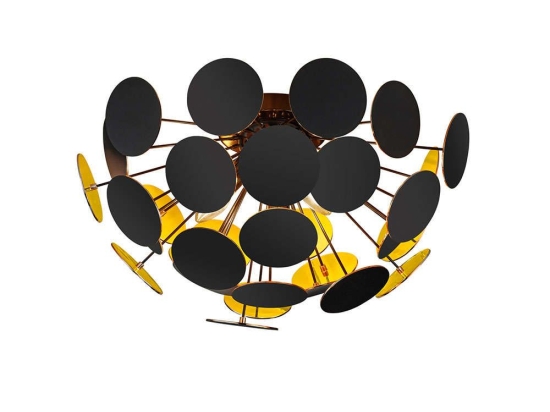 Φωτιστικό Οροφής - Πλαφονιέρα Discalgo 609900332 Ø54x30cm Black Trio Lighting Μέταλλο,Πλαστικό