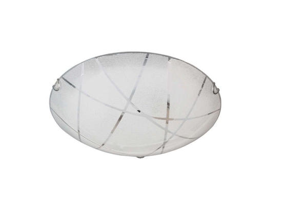 Φωτιστικό Οροφής - Πλαφονιέρα Sandrina 601200200 Ø40x10cm White-Chrome Trio Lighting Γυαλί