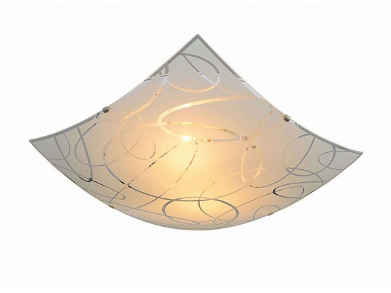 Φωτιστικό Οροφής - Πλαφονιέρα Spirelli 604400201 40x40cm Decorated White Trio Lighting Μέταλλο,Γυαλί