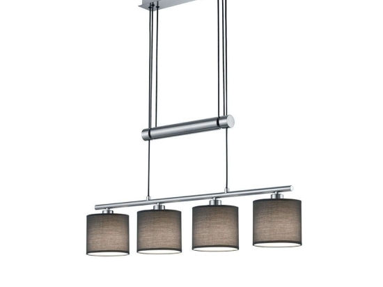 Φωτιστικό Οροφής - Ράγα Garda 305400411 Grey Trio Lighting Μέταλλο,Ύφασμα