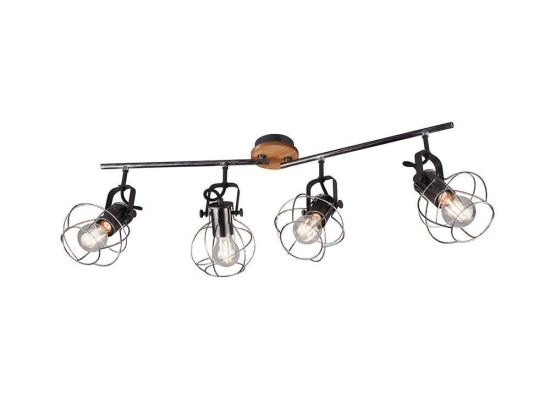 Φωτιστικό Οροφής - Σποτ Madras 805300488 Antique Silver Trio Lighting Μέταλλο,Ξύλο