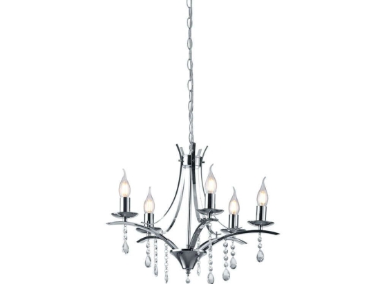 Φωτιστικό Οροφής Lucerna 101600506 Ø52x150cm Chrome Trio Lighting Μέταλλο,Ακρυλικό