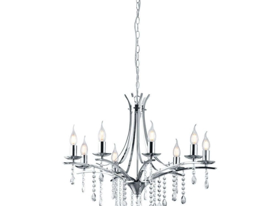 Φωτιστικό Οροφής Lucerna 101600806 Ø68,6x150cm Chrome Trio Lighting Μέταλλο,Ακρυλικό
