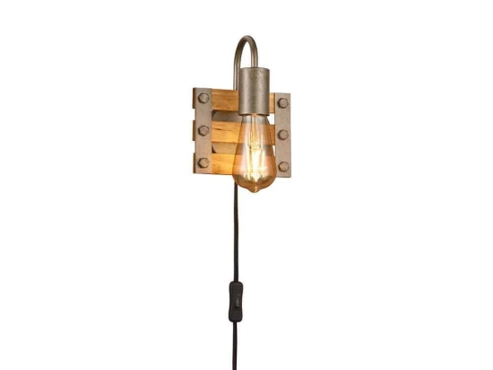 Φωτιστικό Τοίχου - Απλίκα Khan 205570167 15x20cm 1xE27 28W Nickel-Natural Trio Lighting