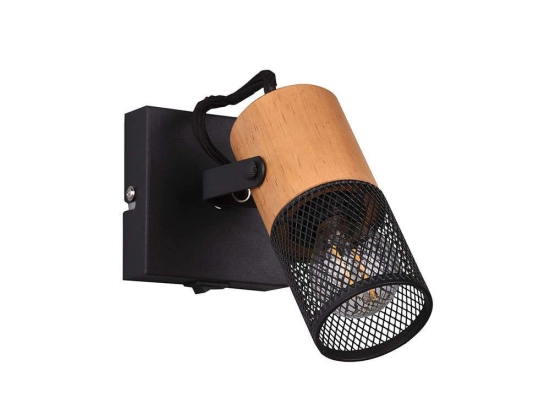 Φωτιστικό Τοίχου - Απλίκα Tosh 804370132 Natural-Black Trio Lighting Μέταλλο,Ξύλο