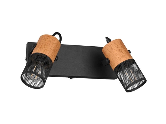 Φωτιστικό Τοίχου - Απλίκα Tosh 804370232 Natural-Black Trio Lighting Μέταλλο,Ξύλο