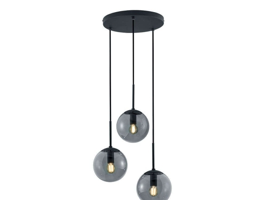 Φωτιστικό Οροφής Balini 308590342 Ø30x150cm Anthracite Trio Lighting Μέταλλο,Γυαλί